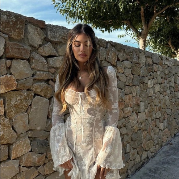 Analissa Long Sleeve Lace Minidress - Picture 3 of 6